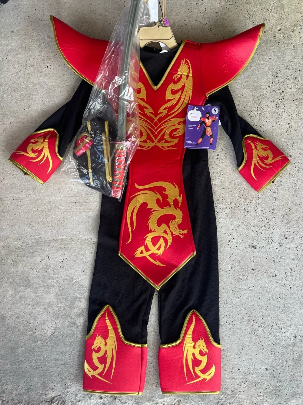Kids Red and Black Dragon Ninja Costume